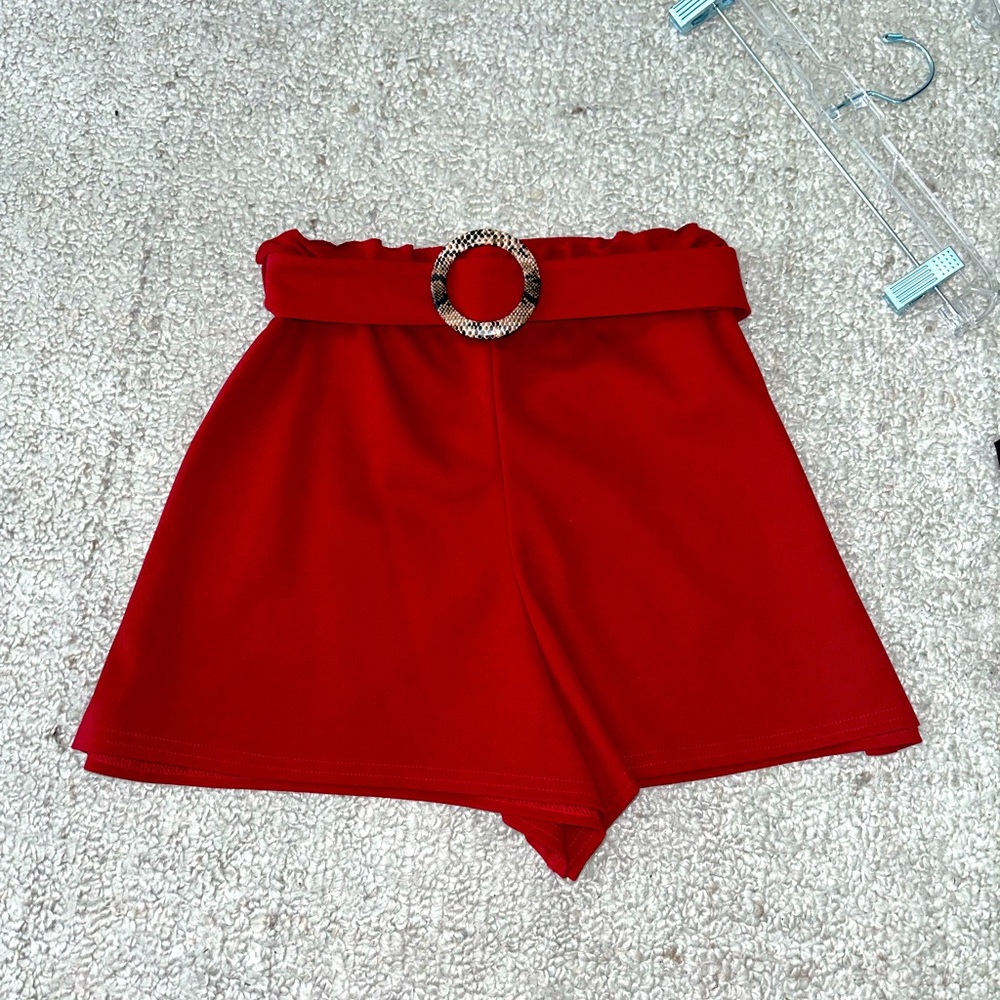 Red Skirt/Skort with Belt